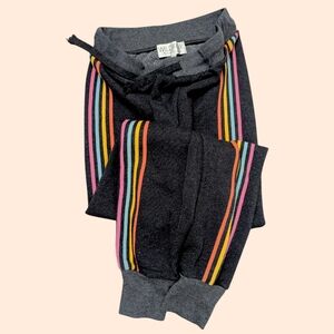 Wildfox Sweatpants Womens Size Medium Joggers Multicolor Lines Color Pop
